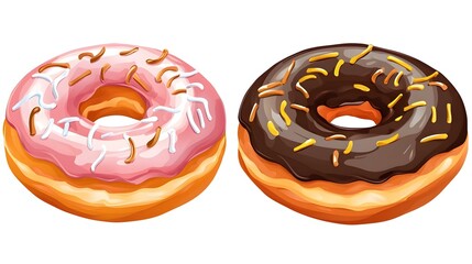 Two donut with white background