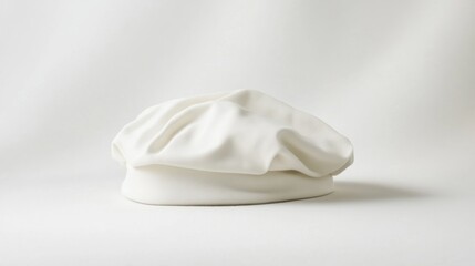 White chef's hat on white backdrop