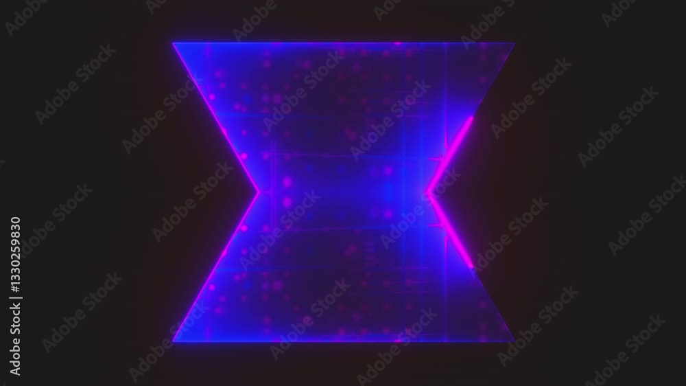 Poster abstract neon triangle shape. computer generated 3d render