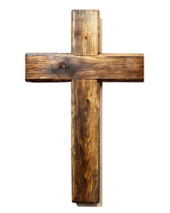 Fototapeta premium old wooden cross isolated on white background .PNG
