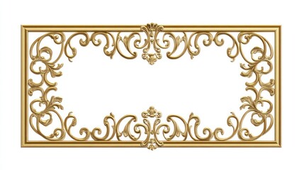 Ornate gold frame with floral designs, framing a blank center