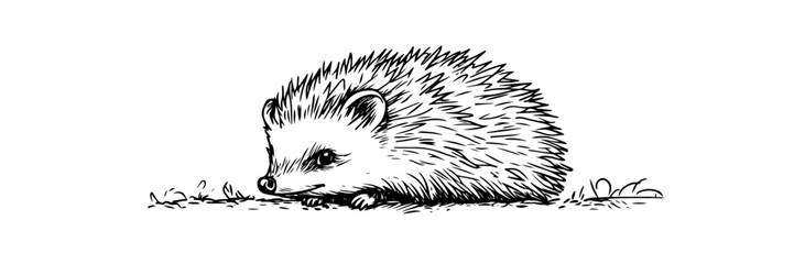 hedgehog doodle sketch vector illustration