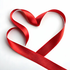 World Heart Day Background Realistic satin ribbon heart with World Heart Day label Vector illustration