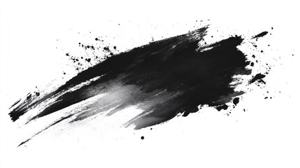 Black inky splash. Grunge texture