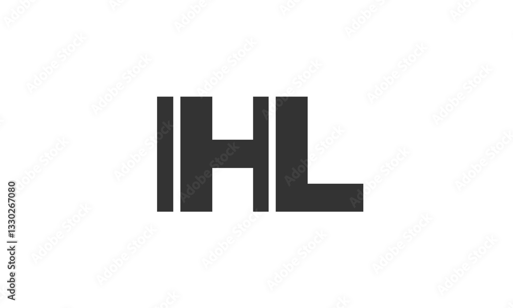 Poster ihl logo design template with strong and modern bold text. initial based vector logotype featuring s