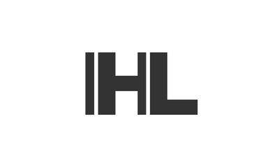 IHL logo design template with strong and modern bold text. Initial based vector logotype featuring simple and minimal typography. Trendy company identity.