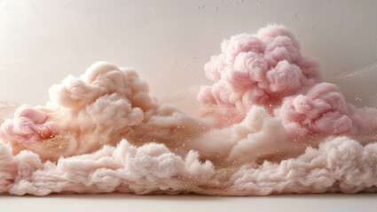 Blush Pink and Warm Beige Dust Clouds Background
