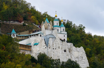 Fototapeta premium Assumption Svyatogorsk Lavra, ancient monastery for men, religion, travel, sights of Ukraine, vacation