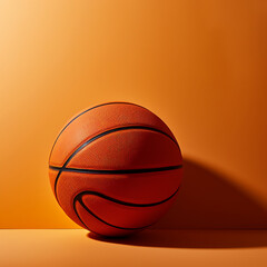 Basketball on an orange surface