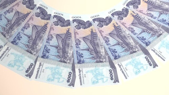 Engrossing Looping Design 1000 Riel Curency of Cambodia