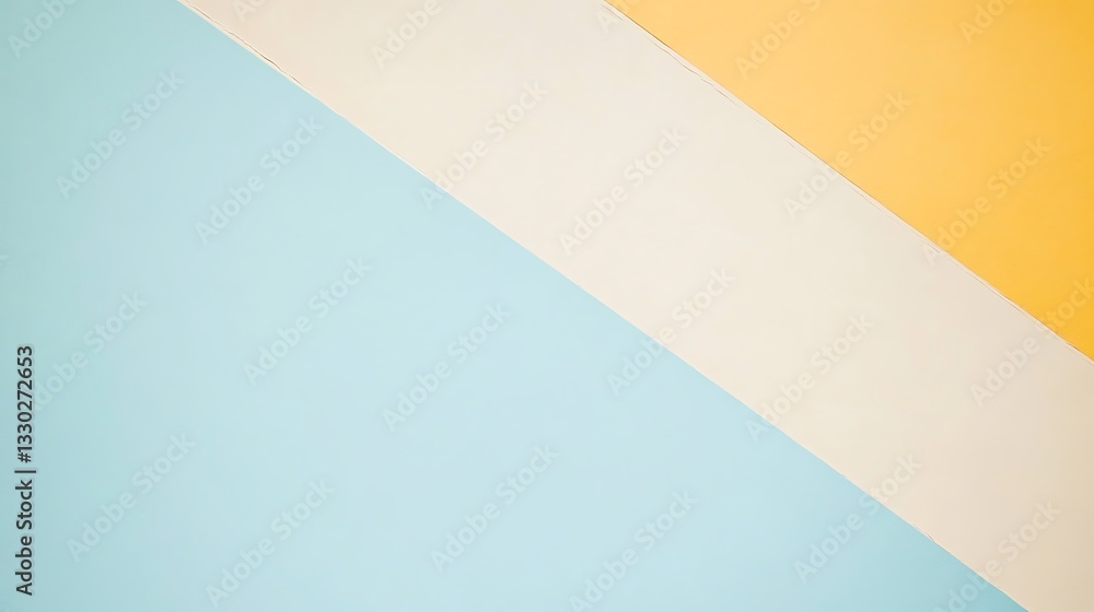 Poster three colors separated by diagonal lines forming a composition