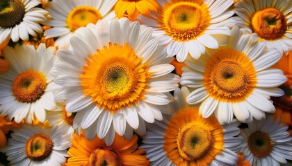 Beautiful Arrangement of Vibrant White and Yellow Daisy Flowers in Bloom. Ai Generated