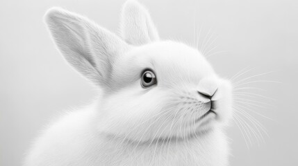 Obraz premium A pure white rabbit, detailed and soft