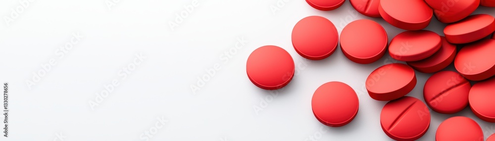 Aufkleber minimalist abstract interpretation of red pills placed on a white background for design use