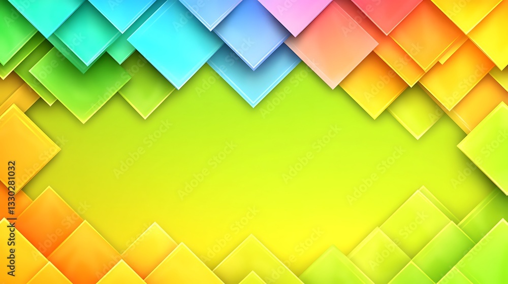 Aufkleber colorful geometric squares arranged in a patterned repeating composition framework