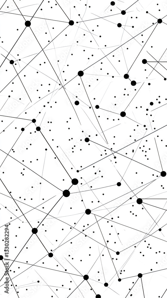Aufkleber Digital network visualization showing interconnected nodes and glowing lines representing global communication and technological connectivity