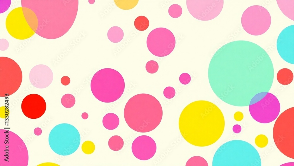 Poster seamless pattern with colorful dots and retro design