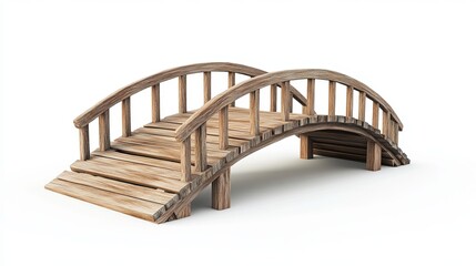 3D Bridge Design Render Isolated on White
