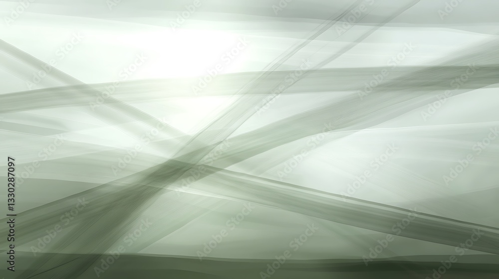 Poster abstract artwork features overlapping lines with varying shades of green