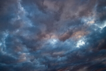 blue sky with storm clouds