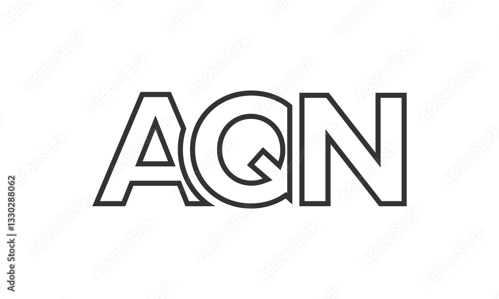 Poster aqn logo design template with strong and modern bold text. initial based vector logotype featuring s
