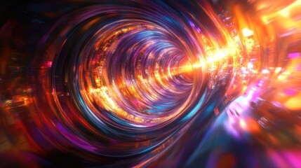 Obraz premium Vibrant, swirling tunnel of light