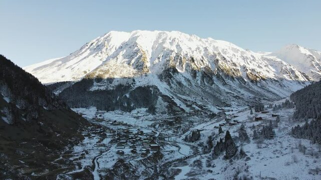 Aerial shot footage of Kackar mountain ranges and plateaus in Rize province.