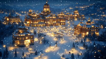 Winter wonderland city lights