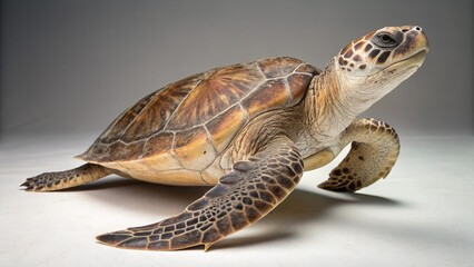 Obraz premium Sea Turtle in full view on studio background