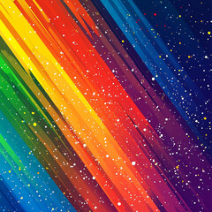 Rainbow Diagonal Stripes with Galaxy and Stars