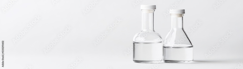 Aufkleber minimalist laboratory glassware with clean design and simple aesthetic in soft light setting