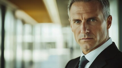 Fototapeta premium Confident Businessman in Modern Office Environment
