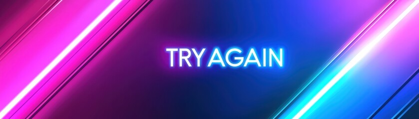 Motivational Concept of Overcoming Failure with Neon Lights and Inspirational Text