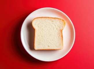 Slice of White Bread on Plate Perfect for Breakfast or Sandwich