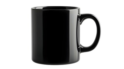 black coffee mug on white background