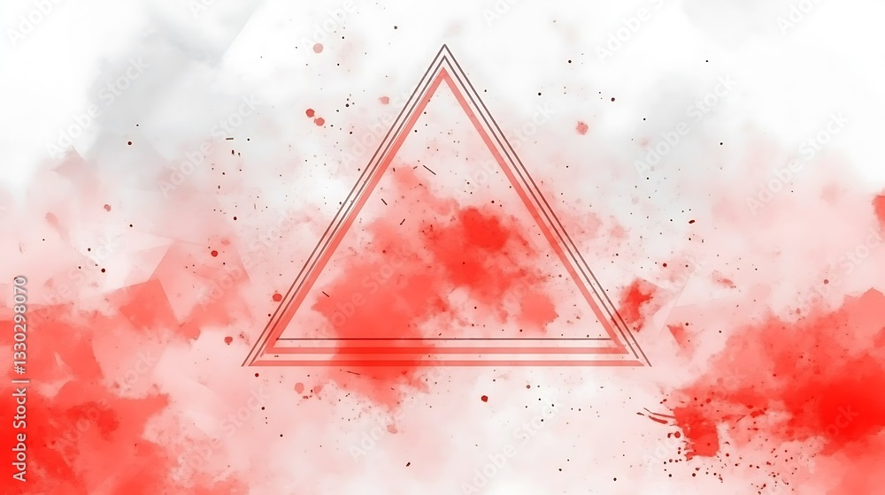 Aufkleber red and gray abstract design featuring a geometric triangular shape