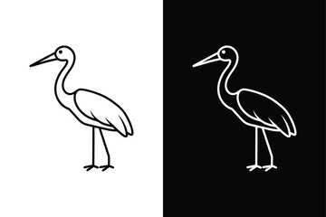 Fototapeta premium Stork icon vector on White Background ,Vector Art Illustration on white background.