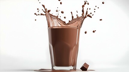 Chocolate milk splash out of glass