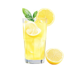Refreshing Iced Lemonade perfect summer drink juicy lemons and mint leaves