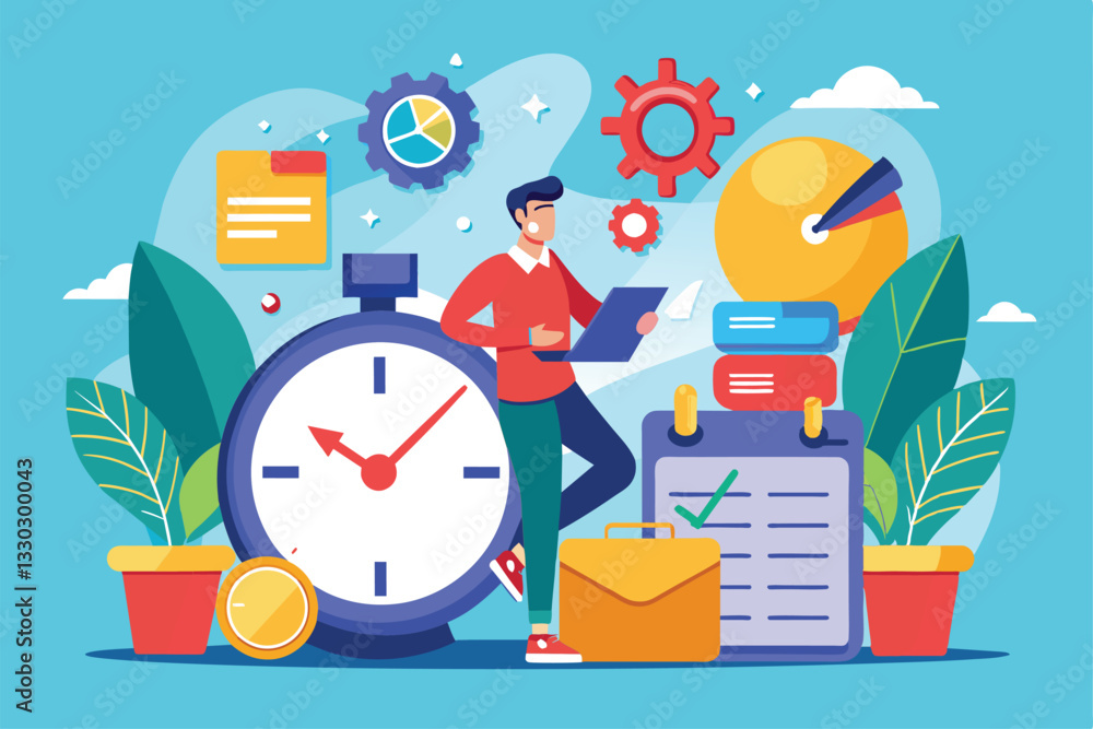 Aufkleber a consultant provides guidance on time management using tools and visuals for better productivity, t