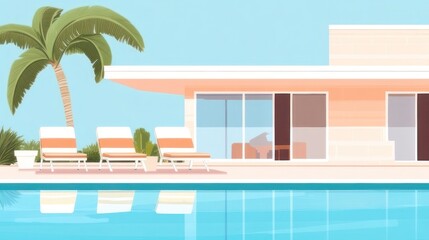 Fototapeta premium Tropical Modern Home with Pool