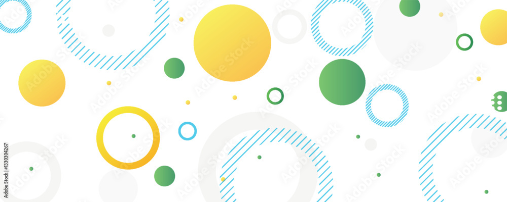 Poster green and yellow circle banner background. vector abstract graphic design banner pattern background 