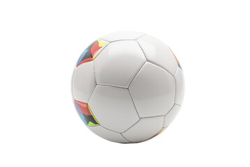 Soccer Ball with Colorful Pattern on a White Background