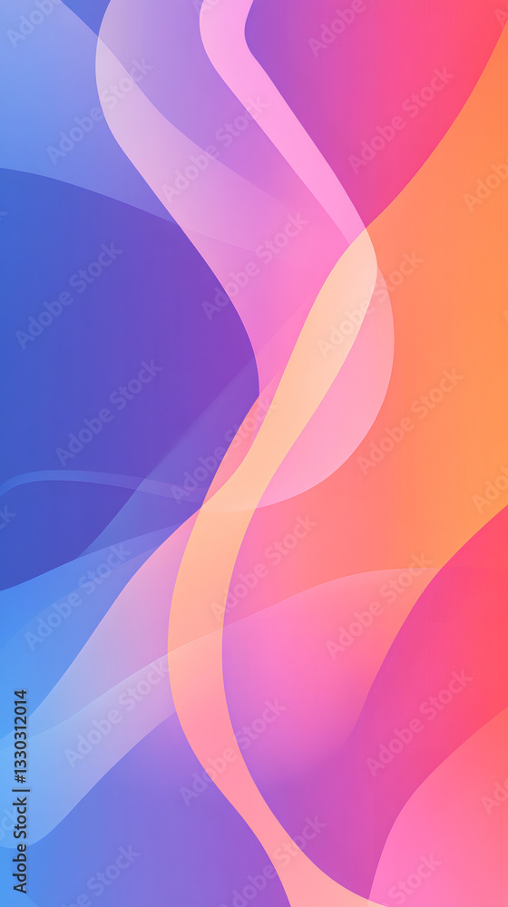 Aufkleber Smooth contours interweaving, creating vibrant gradient design with fluid movement and harmonizing color transitions