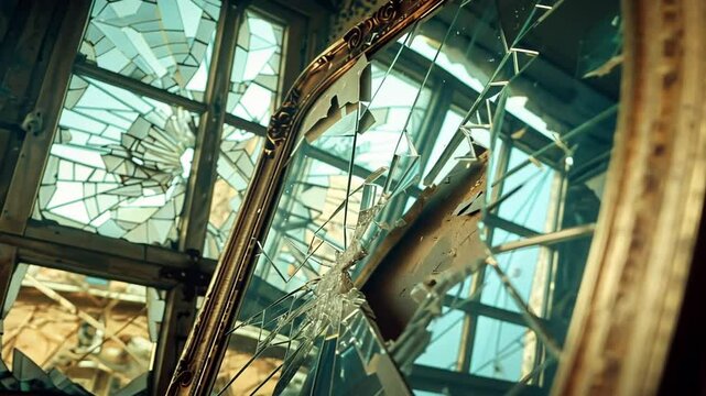 Altes Fenster mit zerbrochenem Glas