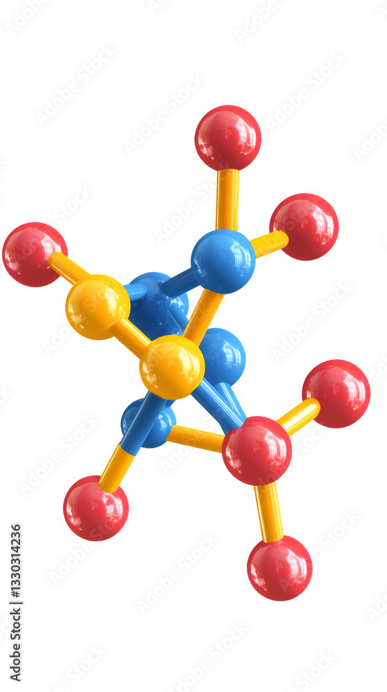 Leinwandbilder three-dimensional model of a molecule with atoms and bonds, providing a visual representation of che