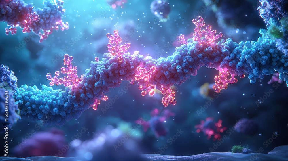 Poster visualizing interferon secretion by immune cells in a detailed micro-environment