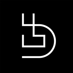 Letter BL or LB creative line monogram logo
