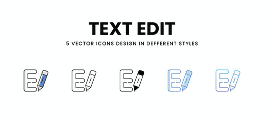 Text Edit vector icons set stock illustration