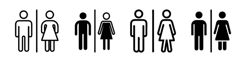 Man and woman icon set. male and female symbol